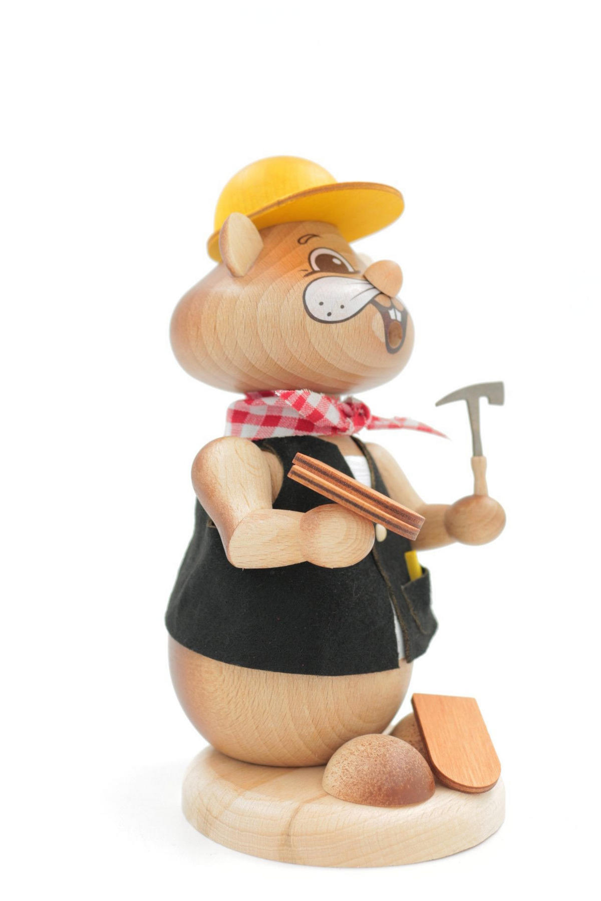 RAUCHFIGUR Hamster Dachdecker 18 cm - Multicolor, Holz (12/18/0.1cm)