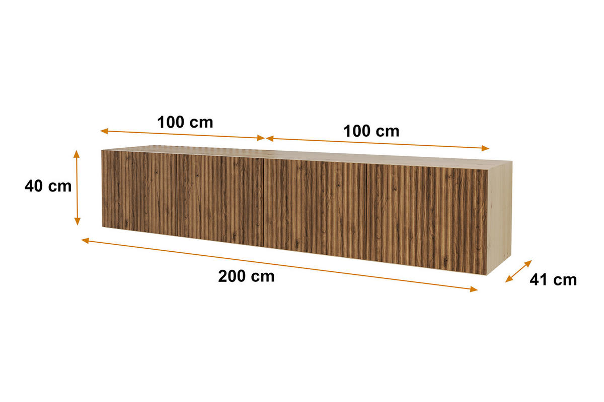 LOWBOARD NOA-2-W 2x100x40x41 cm - Artisan / Katania - Eiche Wotan, Holzwerkstoff (200/40/41cm) - ALTDECOR