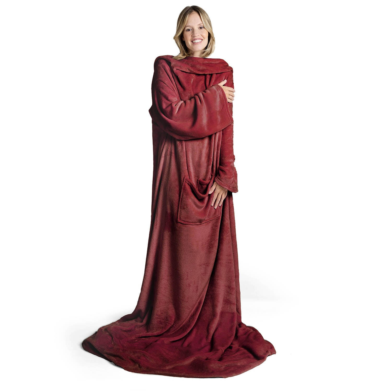 ÄRMELDECKE Iselin 170/200 cm, Dunkelrot - Dunkelrot, Textil (170/200cm) - Blumtal