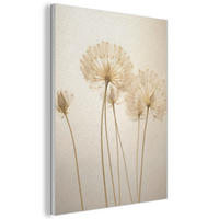 AKUSTIKBILD Sonnenlicht - Löwenzahn - Botanisch - Blumen Kunstdruck Schlafzimmer 50x70 cm - Creme, Kunststoff (50/70/0.9cm) - MuchoWow