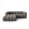 ECKSOFA modular links Lupine aus Chenille-Stoff grau 3 Sitzplätze - Grau, Textil (177/230cm) - Micadoni