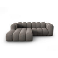 ECKSOFA modular links Lupine aus Chenille-Stoff grau 3 Sitzplätze - Grau, Textil (177/230cm) - Micadoni
