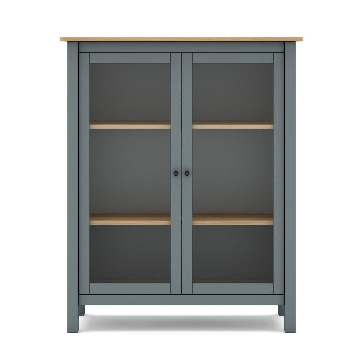 VITRINE 2 Türen L90 x H110 cm - Misti - Grün, Holz (40/110/90cm) - Calicosy