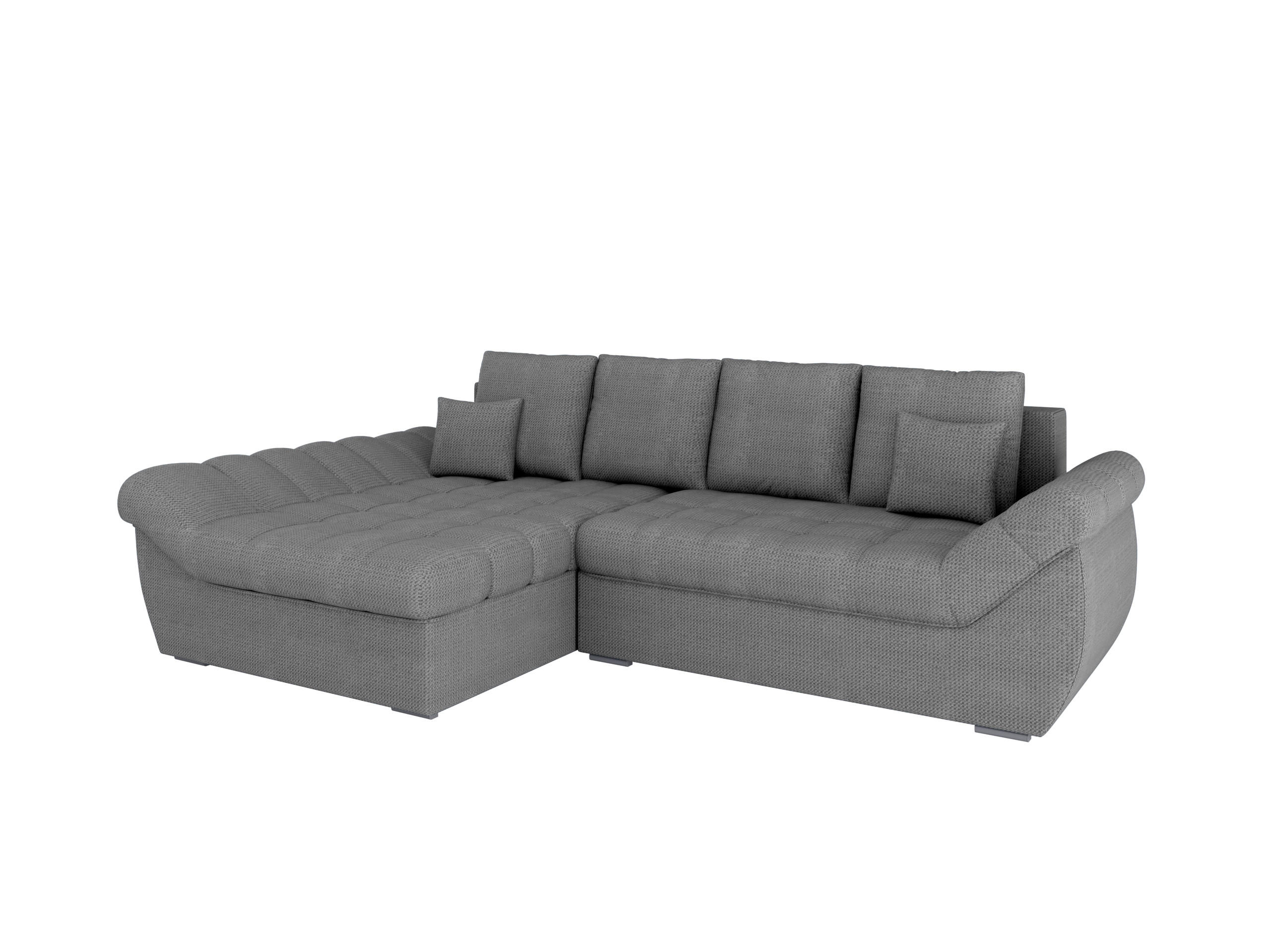 ECKSOFA ZAYA mit Schlaffunktion L-Form, Sofa mit Bettkasten, Wohnzimmersofa, Couch, Soffa, Bettsofa, LINKS- Grau - Grau, Holz (279/175cm) - Homesy