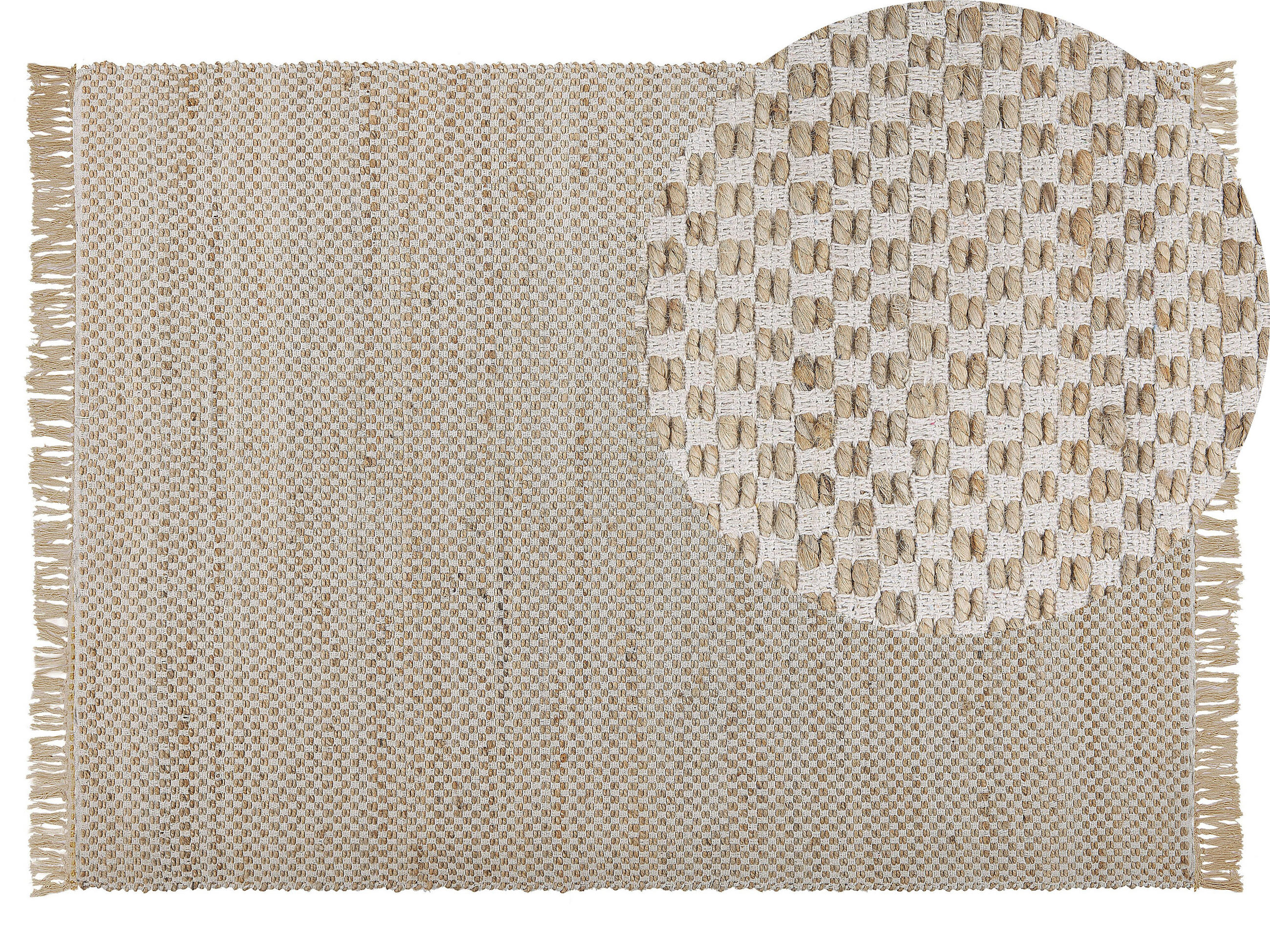 KURZFLOR-TEPPICH Zerdali 200/140 cm - Beige, Naturmaterialien (140/200cm) - Beliani
