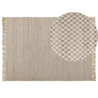 KURZFLOR-TEPPICH Zerdali 200/140 cm - Beige, Naturmaterialien (140/200cm) - Beliani