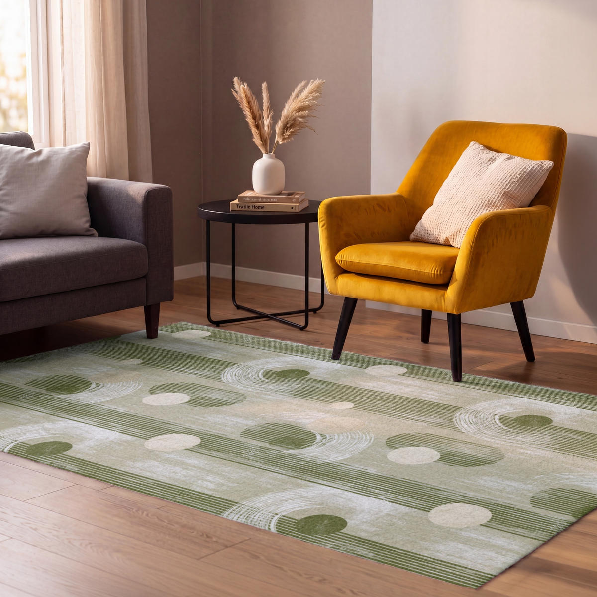 KOBERCE - Umelecké - Moderné - Zelené - 90x150 cm - olivovozelená, textil/plast (90/0.4cm) - OnlyWow