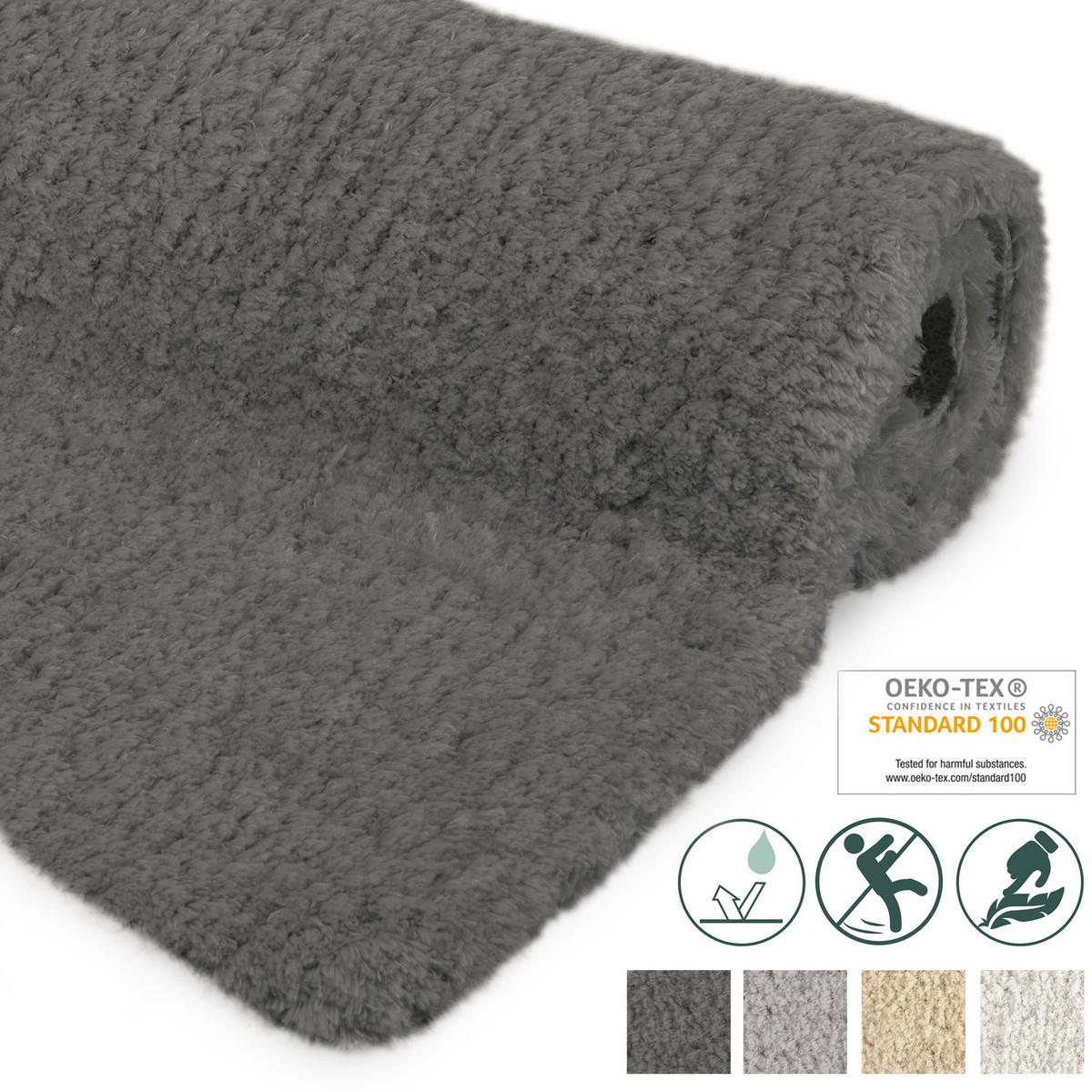 VORLEGER MATTE BeauMare FL 70/120 cm Anthrazit - Anthrazit, Textil (70/120cm) - Beautissu 