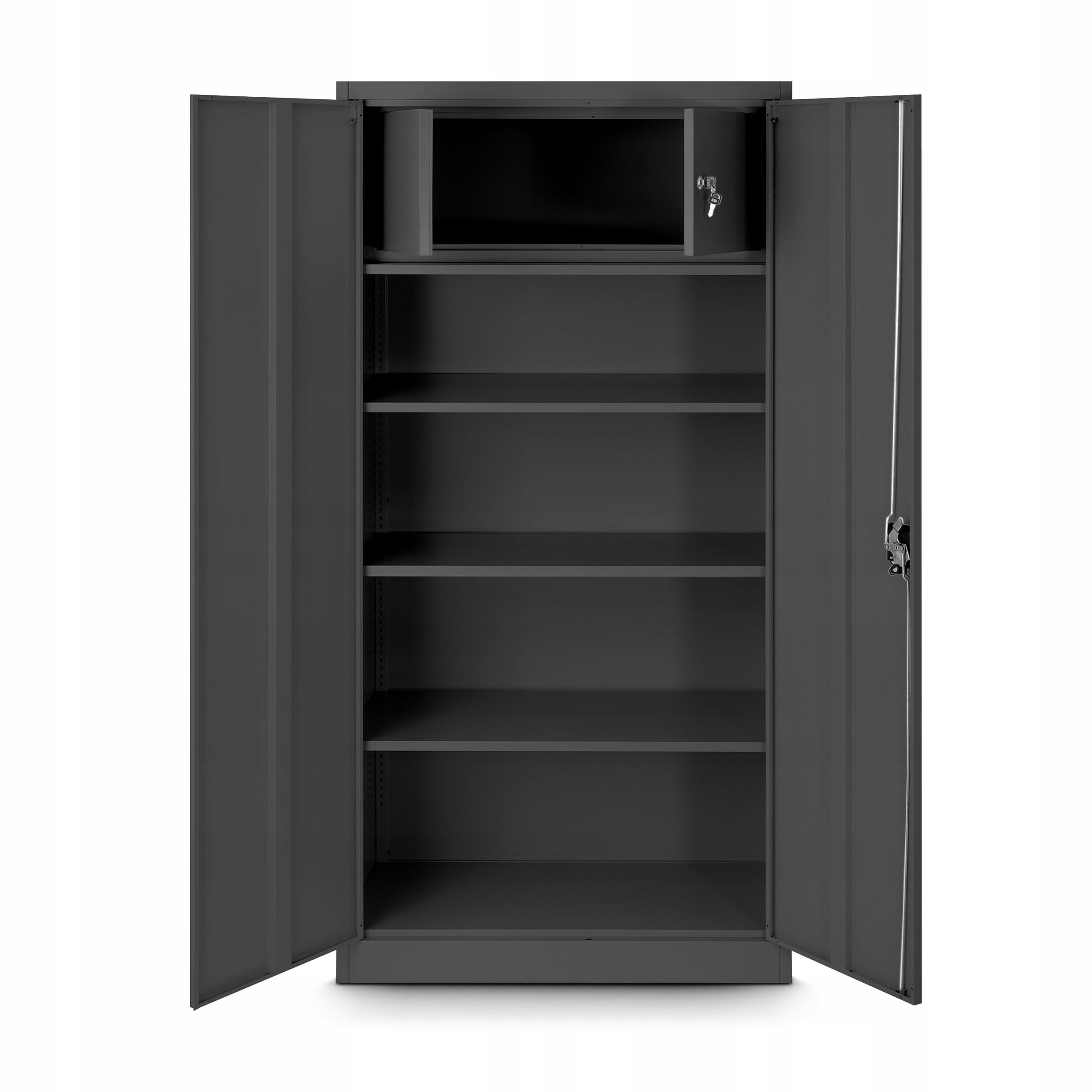 AKTENSCHRANK mit Geheimfach TOMASZ - Anthrazit, Metall (90/185/45cm) - Jan Nowak