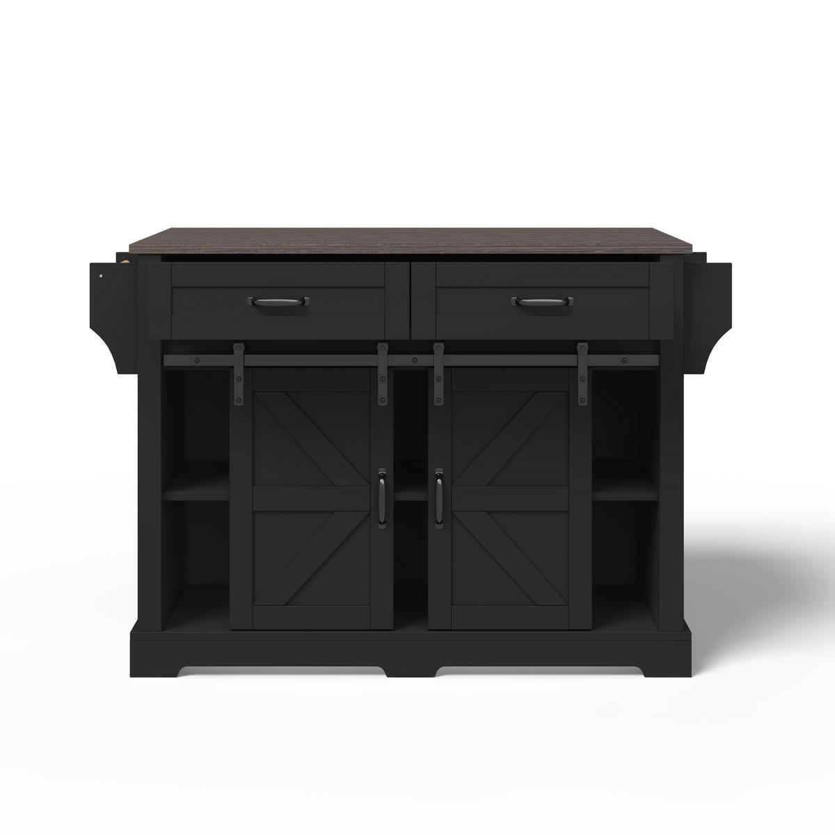 KÜCHENINSEL DE-41336 120/45-70/91 cm, klappbar Schwarz - Schwarz, Holzwerkstoff (120/91/70cm) - ComfortXL
