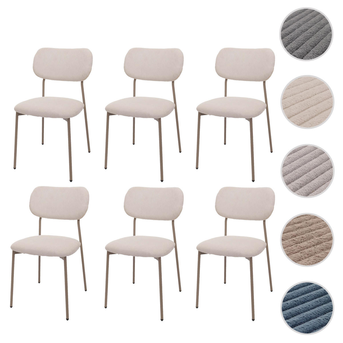 ESSZIMMERSTUHL Beige 6er-Set - Beige, Textil (44/83/52cm) - MCW