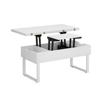 COUCHTISCH Lifty Weiß 100 x 50 cm mit Liftfunktion - Weiß, Holzwerkstoff (50/100/48.5cm) - Vicco