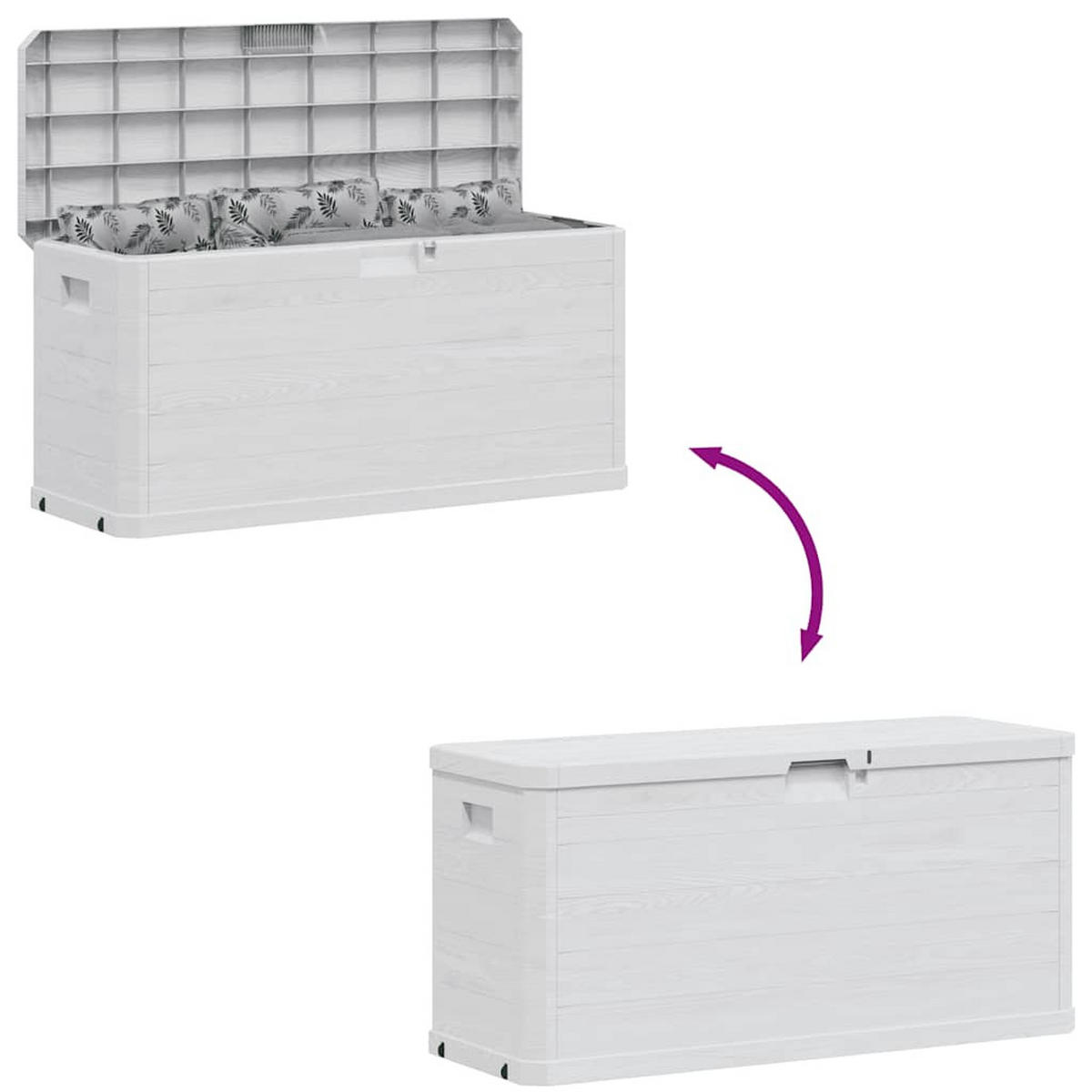 GARTEN-AUFBEWAHRUNGSBOX 280 L Hellgrau - Grau, Kunststoff (117/56/45cm) - vidaXL