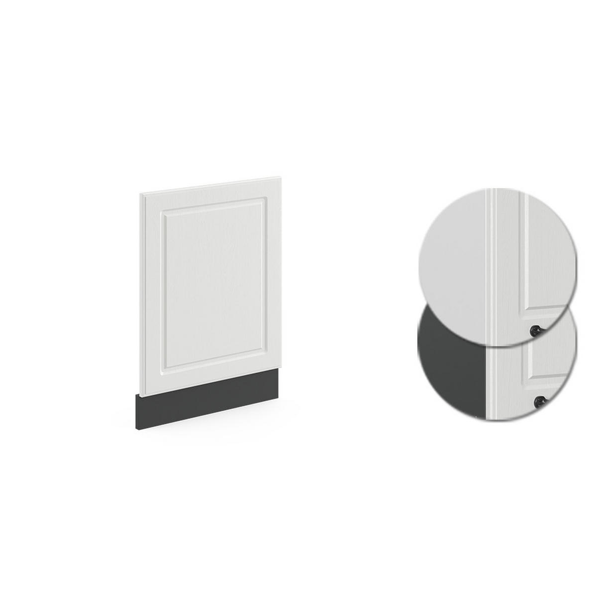 FRONTBLENDE R-Line Weiß Landhaus 45 cm ohne AP - Anthrazit/Weiß, Holzwerkstoff (45/57.2/1.6cm) - Vicco