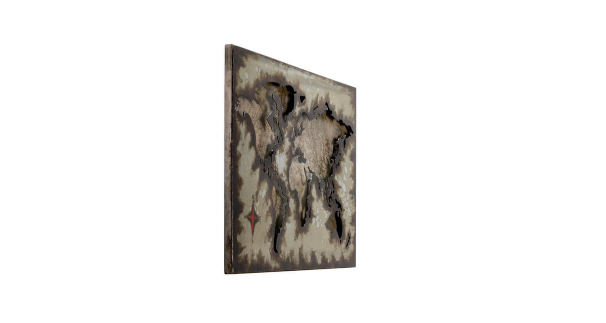 METALLBILD Silber 60/40 cm - Silberfarben/Braun, Metall (1.7/40cm) - KUNSTLOFT