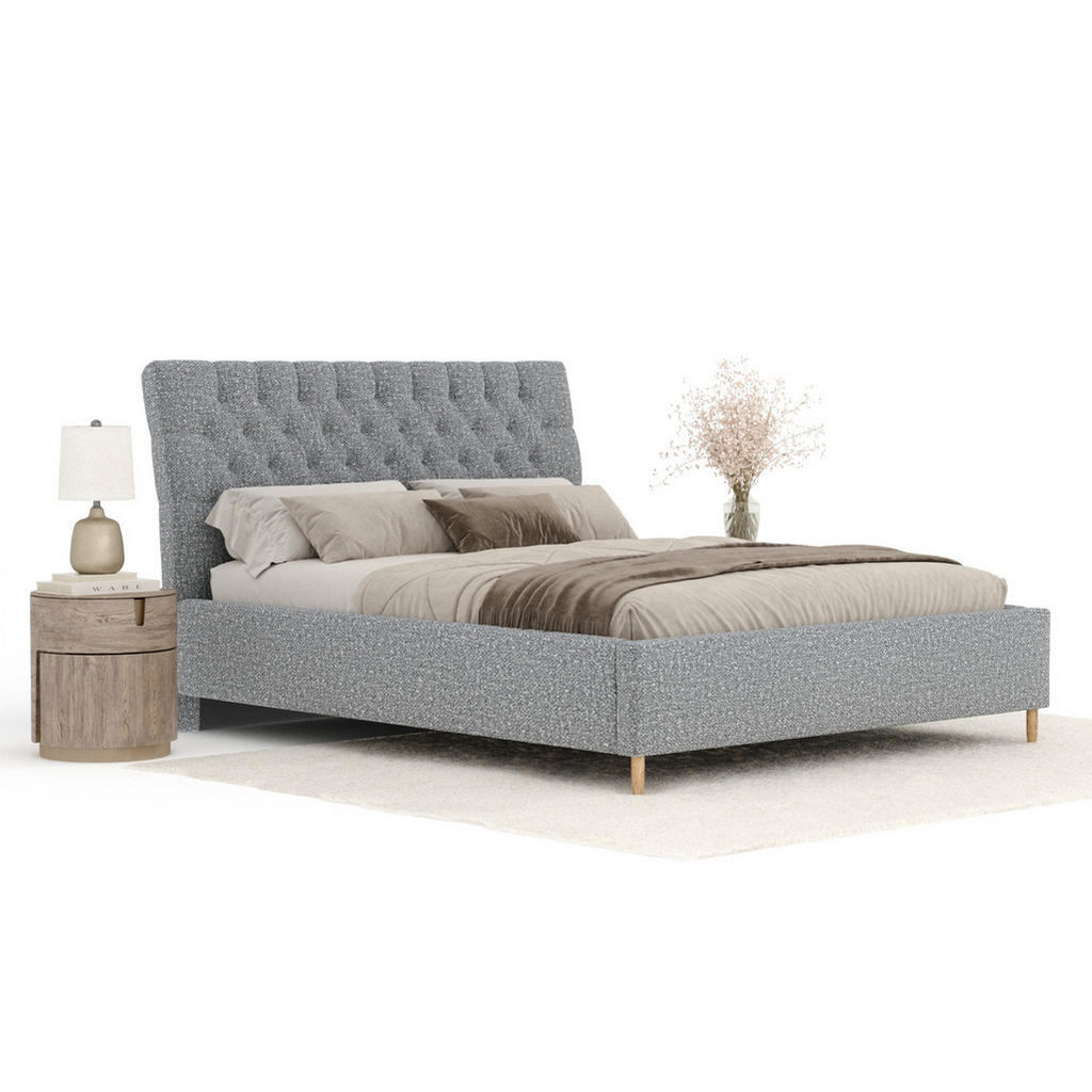 Thumbnail - Maison de Reve Polsterbett, Grau, Textil, Buche, Kiefer, 120x200 cm, Oeko-Tex® Standard 100, FSC 100%, Made in EU, Reach...