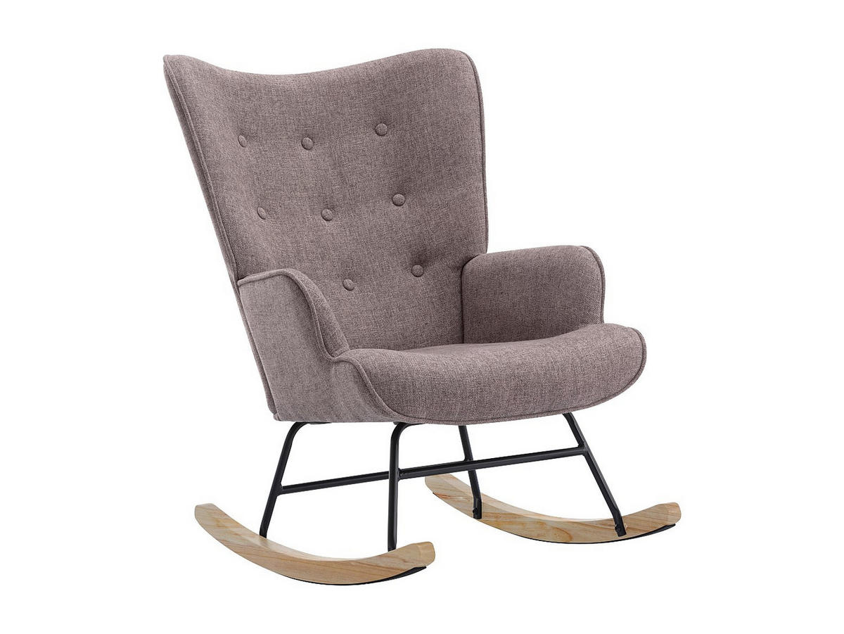 SCHAUKELSESSEL - melierter Stoff - Taupe - ELMINA II - Braun, Textil (86/91/68cm) - Vente-Unique