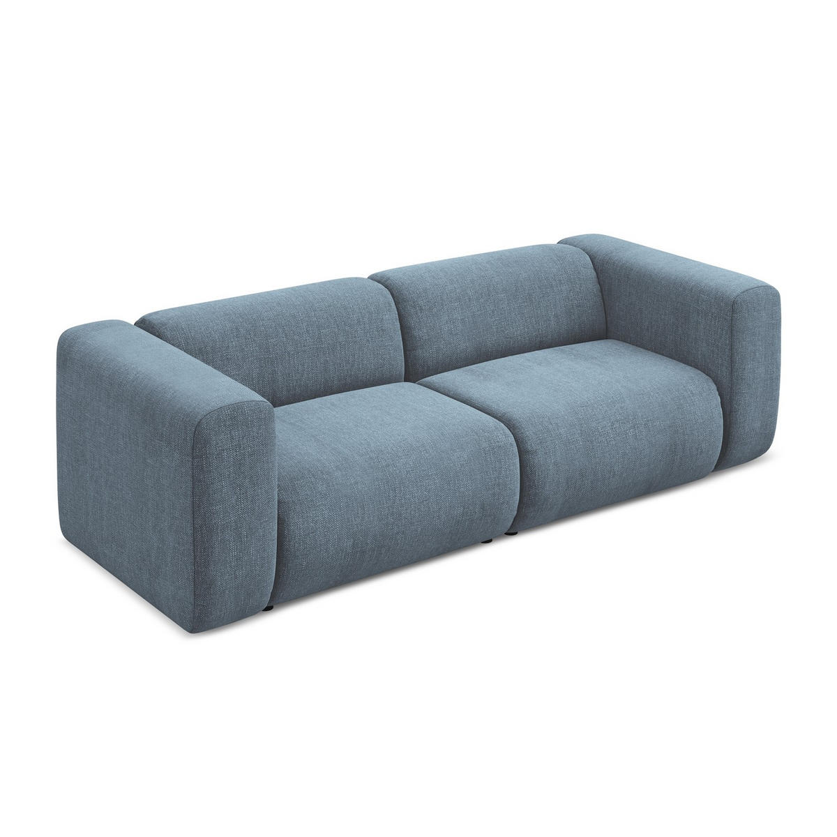 3-SITZER SOFA Chenille Stoff Blau - Blau/Blaugrau, Kunststoff/Textil (228/70/89cm) - LaMiaSofa