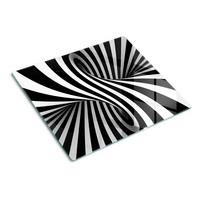 GLASPLATTE 60x52 cm Wirbelabstraktion - Schwarz, Glas (60/0.4/52cm) - TULUP
