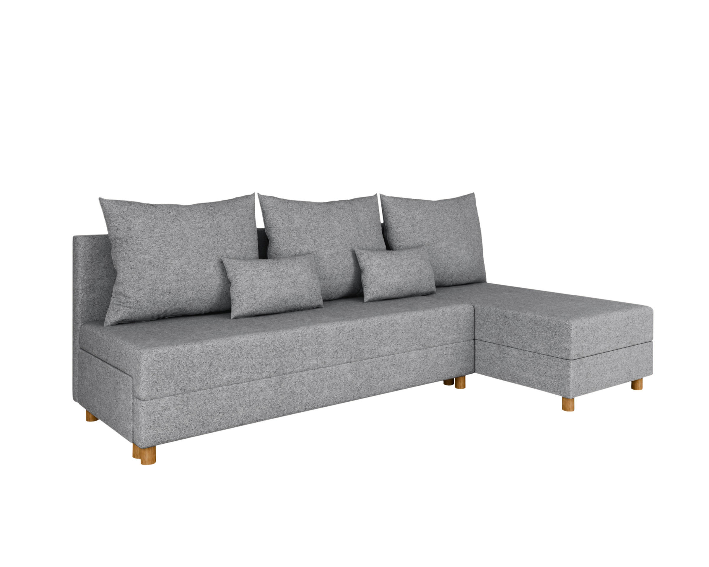 ECKSOFA Lellice L-Form- links oder rechts montierbar, grau - Grau, Holz (214/122cm) - Homesy