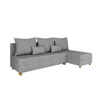 ECKSOFA Lellice L-Form - links oder rechts montierbar, hellgrau - Grau, Holz (214/122cm) - Homesy
