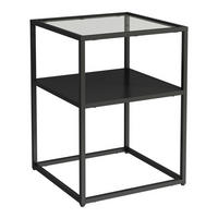 BEISTELLTISCH Solund - Schwarz, Glas/Metall (40/40/55cm) - [en.casa]
