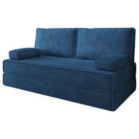 BETTSOFA SILAR aus Schaumstoff Cordstoff Blau Schlaffunktion - Blau, Textil (170/86/80cm) - MASSENO