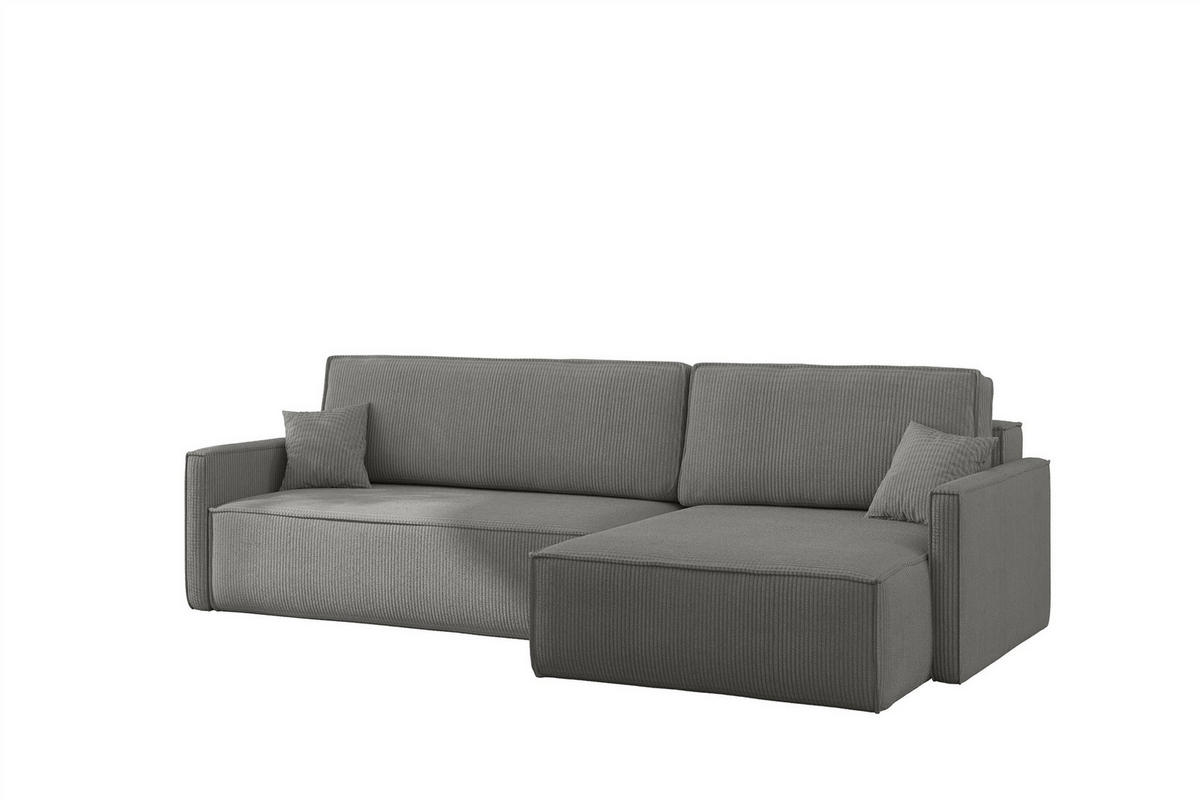 ECKSOFA Louis Scala - Grau, Holzwerkstoff/Textil (250/142cm) - Fun Möbel