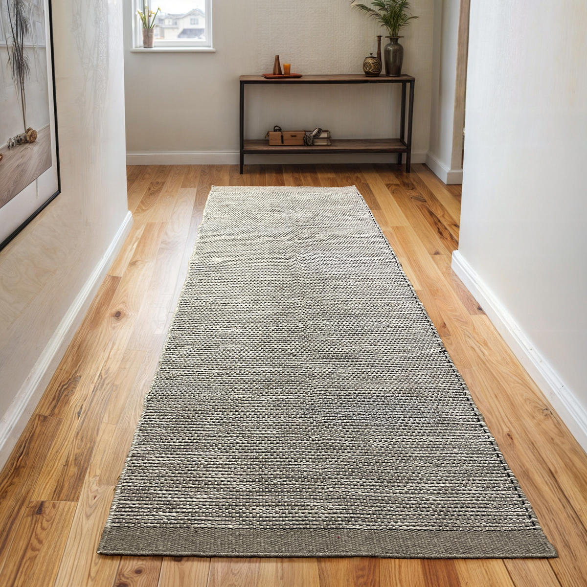 WOLLTEPPICH Roshni grau 300/80 cm - Grau, Naturmaterialien (80/300cm) - My-Rug