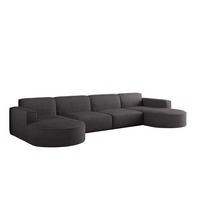 ECKSOFA U-Form XL Designer MODENA stoff Dicker Cord Poso Dunkelgrau - Dunkelgrau, Holz (165/382cm) - Kaiser Möbel
