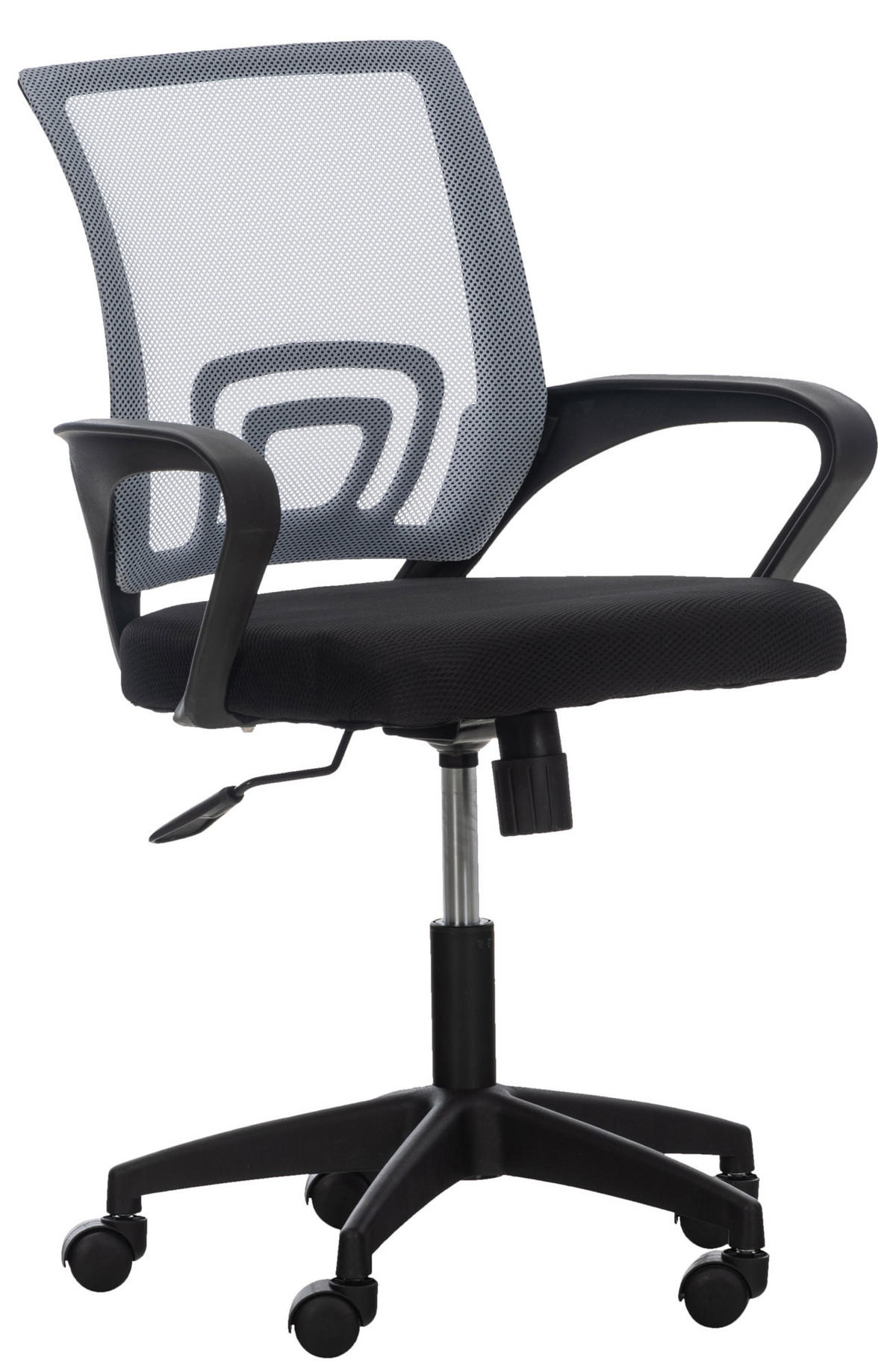 DREHSTUHL Microfaser grau - Schwarz/Grau, Kunststoff/Textil (62/84/50cm) - CLP