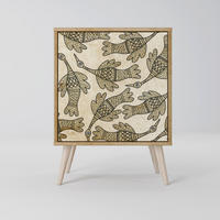 SIDEBOARD ALMONDINE SONGBIRD, Eichefarben, 57,5x42x77,5 cm, Schräge Buchenholzfüße - Eichefarben/Buchefarben, Holzwerkstoff/Buchenholz (57.5/77.5/42cm) - SpaceRebels