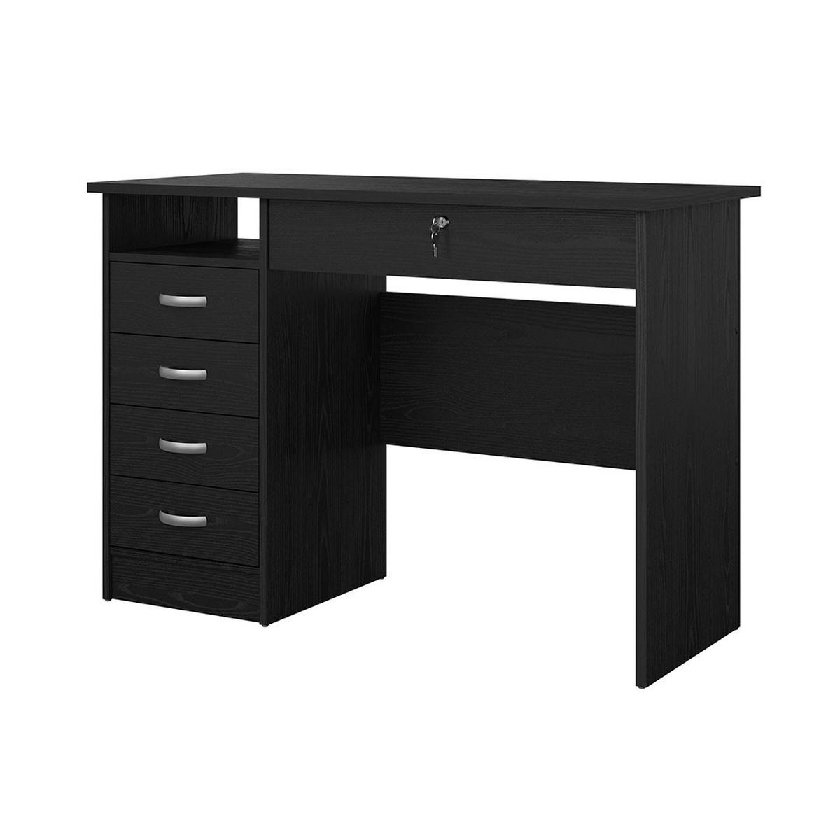 SCHREIBTISCH, FunctionPlus, Schwarz, Holzwerkstoff, 110 x 49 x 76 cm - Schwarz, Holzwerkstoff (49/110/76cm) - ebuy24