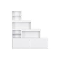 SCHUHSCHRANK - 140 cm x 35 cm - holz - weiß Lovila - Weiß, Holz (140/146.6/35cm) - Vente-Unique