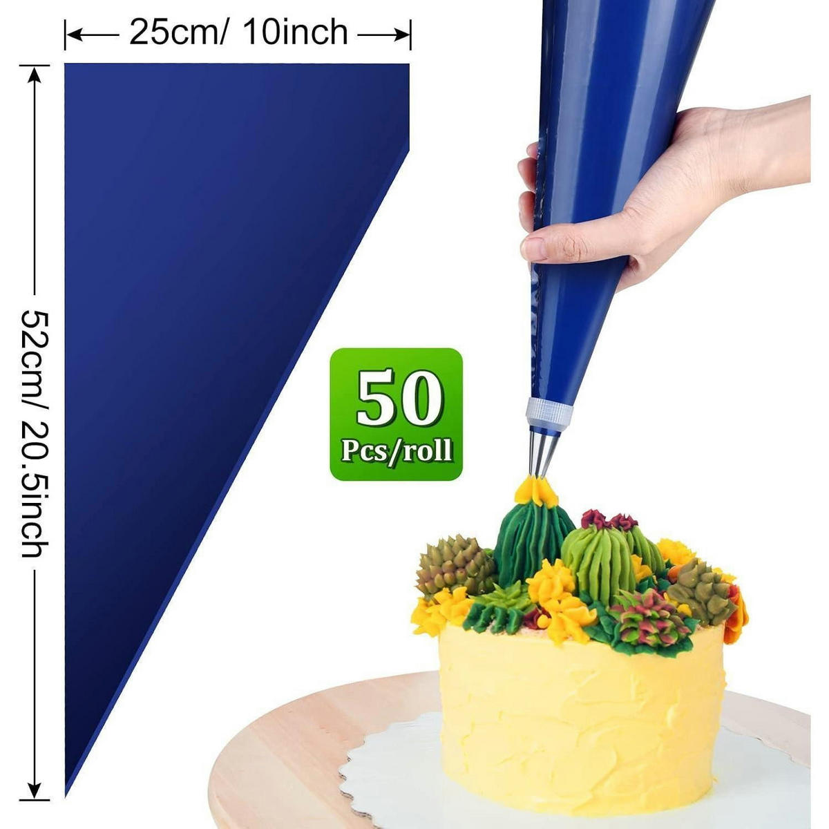 SPRITZBEUTEL 50 Stück extra groß 53 cm - Dunkelblau, Kunststoff (25/52/52cm)