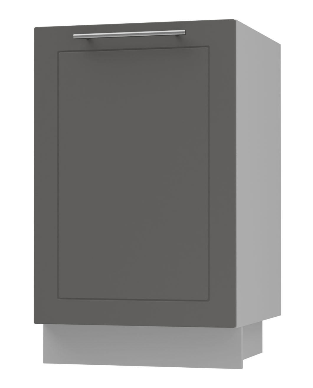 Feldmann-Wohnen Küchenunterschrank Graphit, Grau 50x82x50 cm