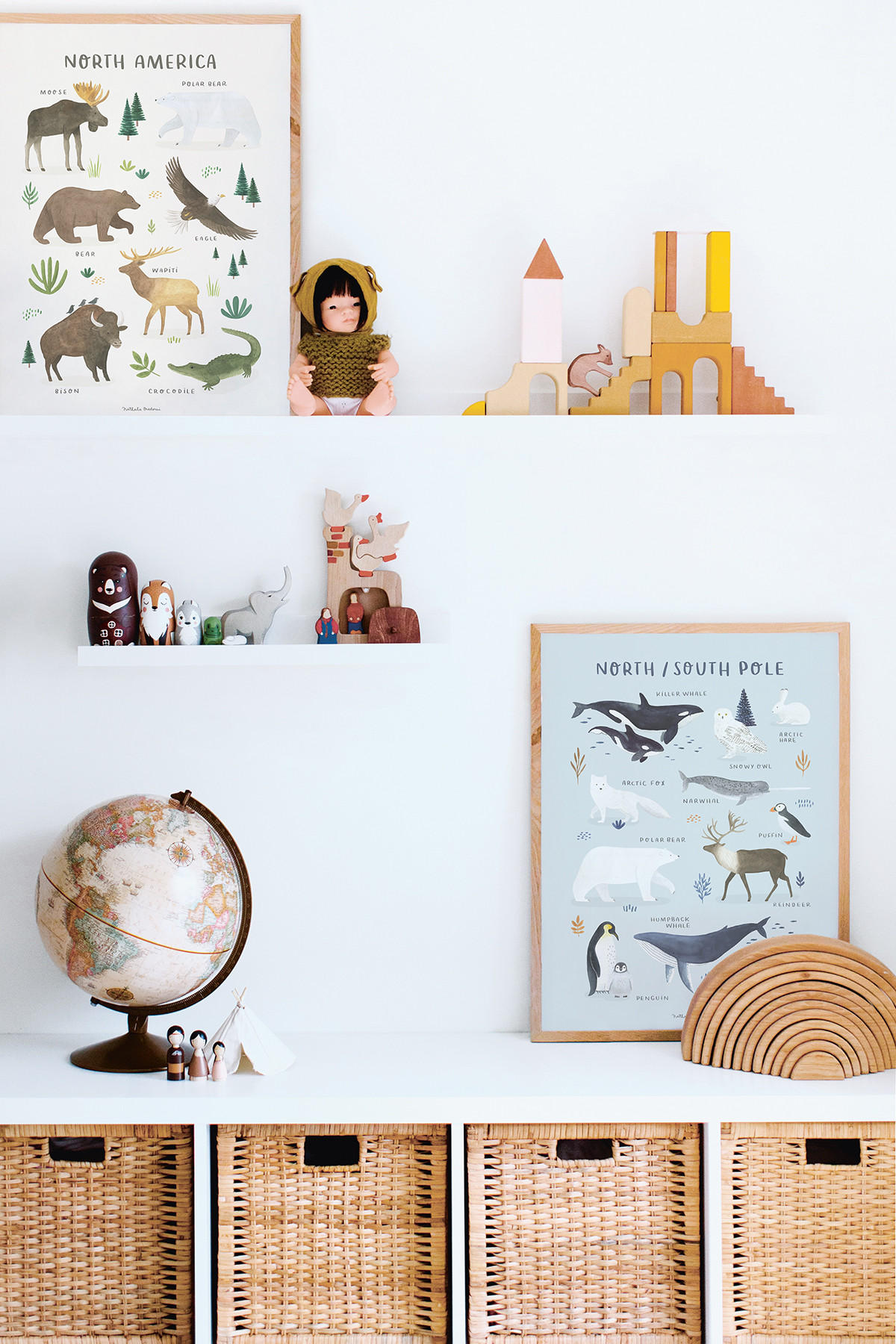 POSTER Tiere aus Nordamerika, 30x40 cm - Multicolor, Papier (30/1/40cm) - Lilipinso