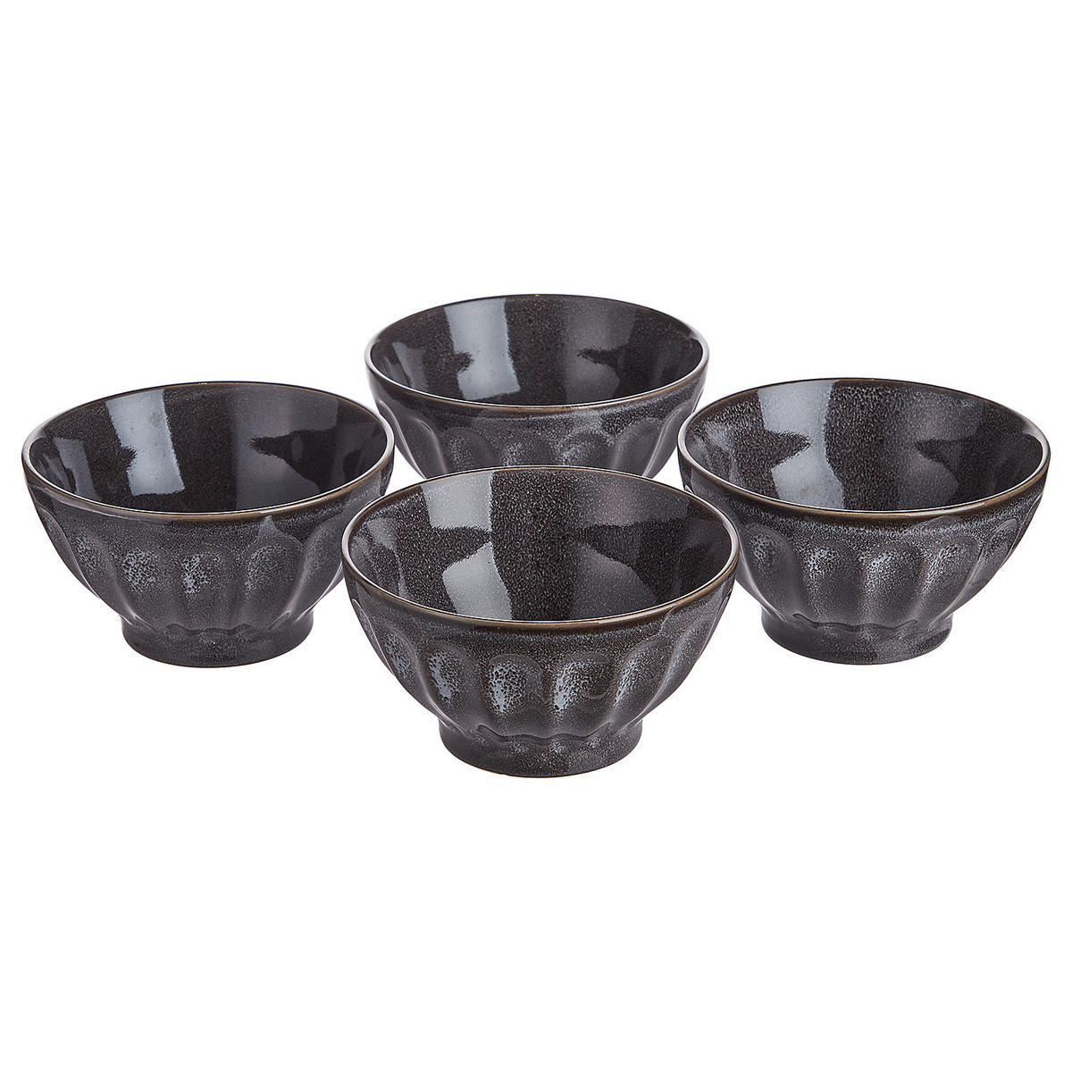 SCHÜSSEL (4er Set) Bergamo - Anthrazit, Keramik (16/16/9cm) - Butlers