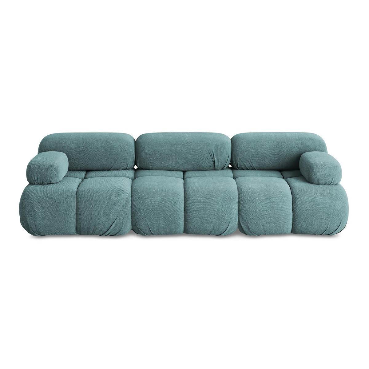 3-SITZER SOFA Chenille Stoff Blau - Blau/Beige, Kunststoff/Textil (285/70/96cm) - LaMiaSofa