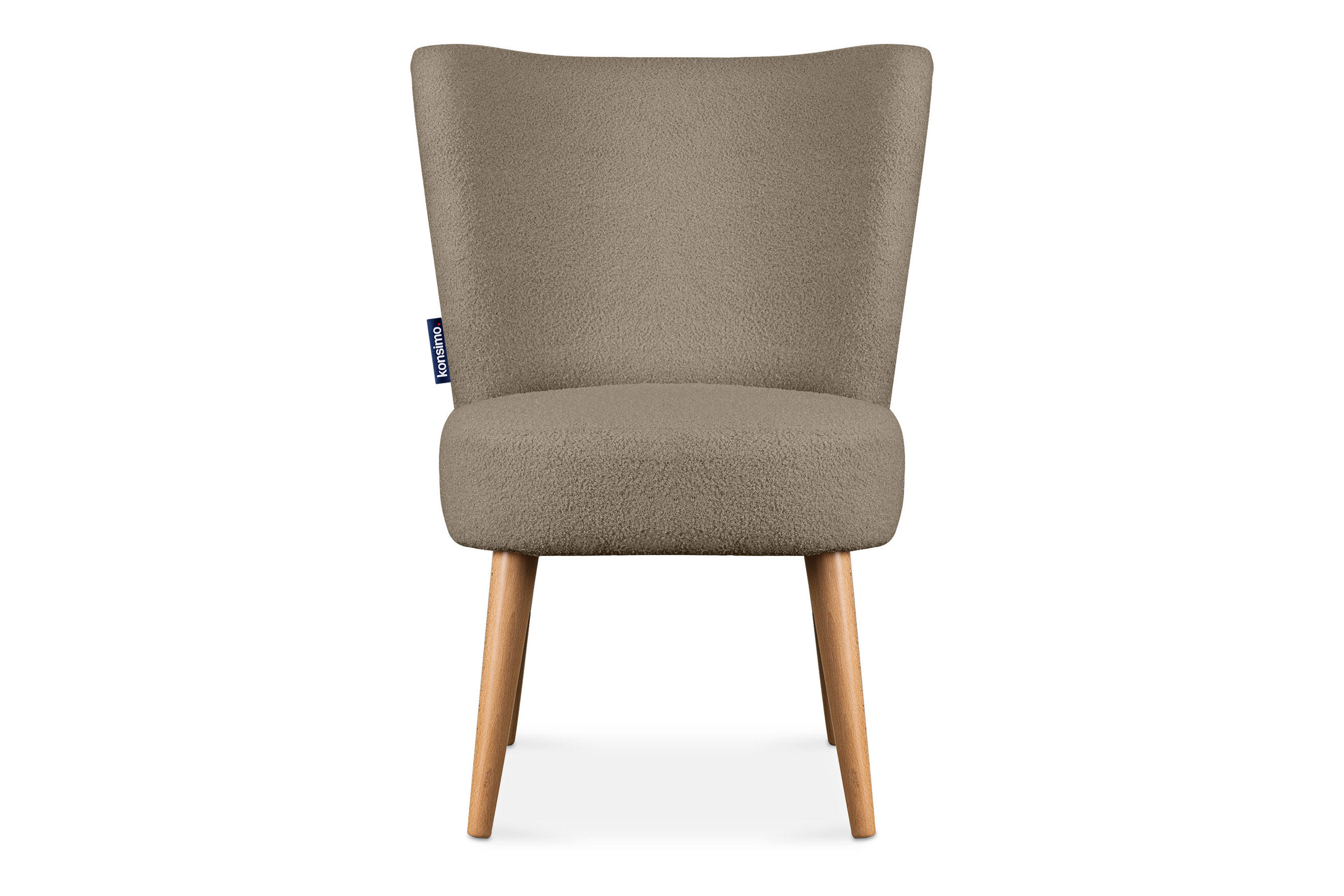 COCKTAILSESSEL APPA auf hohen Beinen aus Buchenholz gebeizter Eiche, Hellbraun/Eiche Dekor - Hellbraun/Eichefarben, Holz/Textil (63/89/65cm) - KONSIMO®