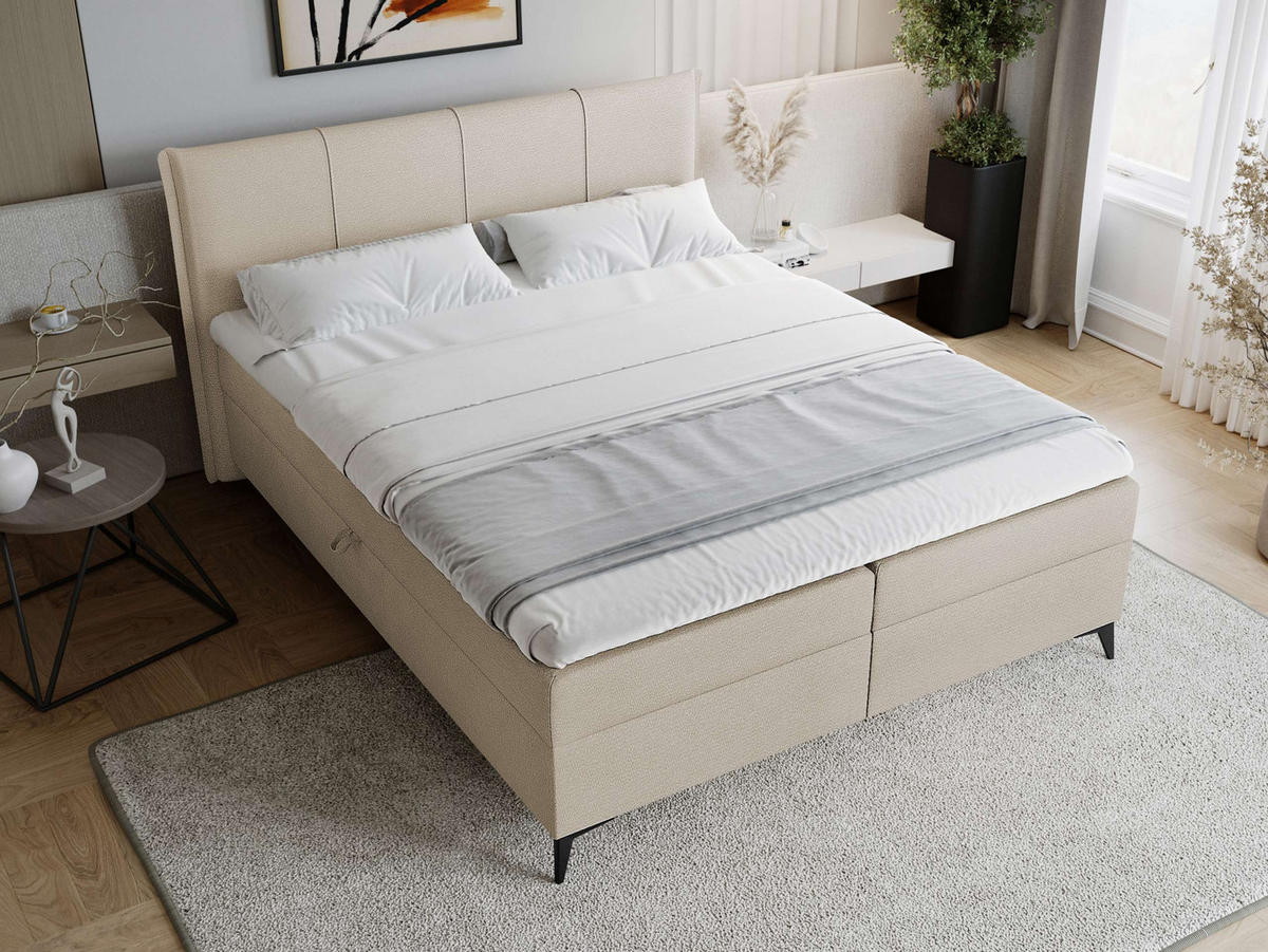 BOXBETT Eco Bis - H3 - Schwarz/Naturfarben, Holz/Holzwerkstoff (180/200cm) - MIRJAN24