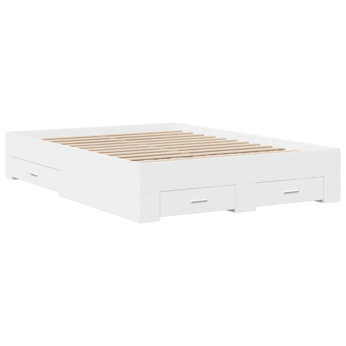 BETTGESTELL Mit Schubladen Weiss 120/200 Cm Holzwerkstoff - Weiß, Holzwerkstoff (120/200cm) - vidaXL