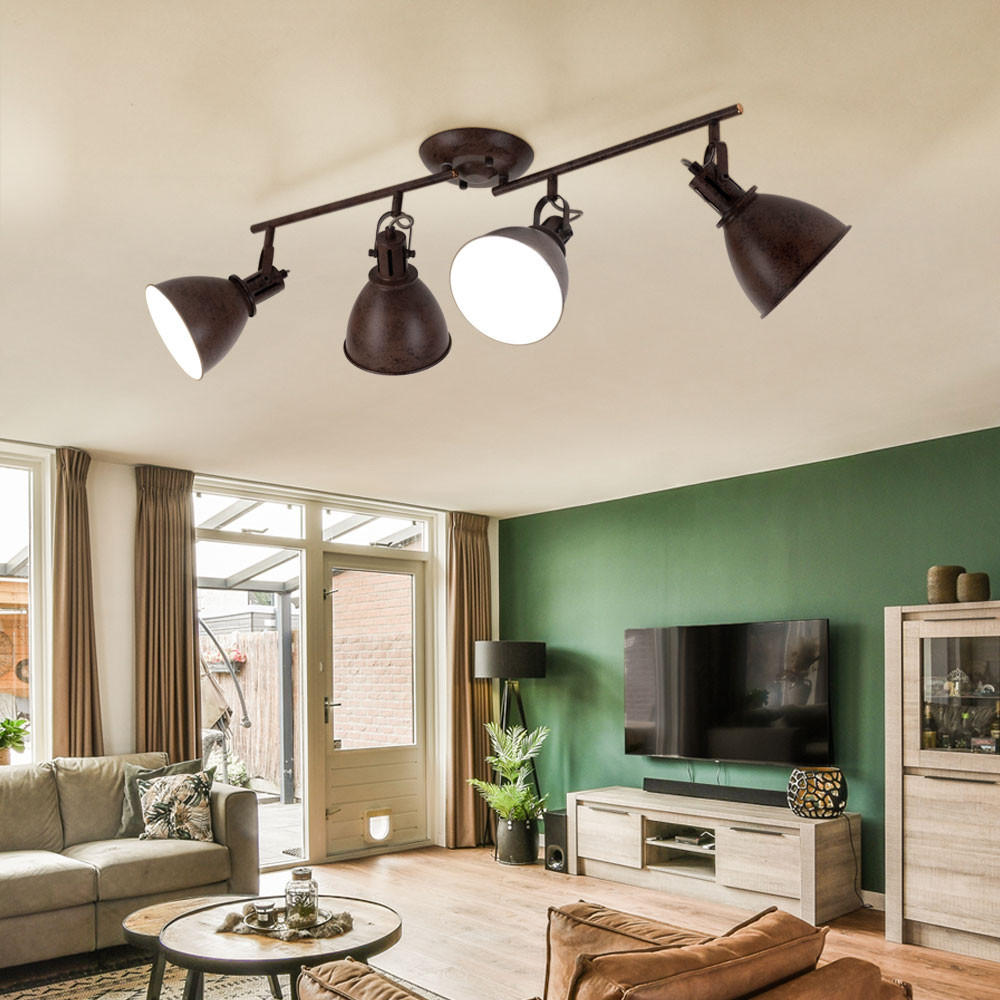 DECKENLEUCHTE Metall Rost Braun - Braun, Metall (80/15/20cm) - Globo Lighting