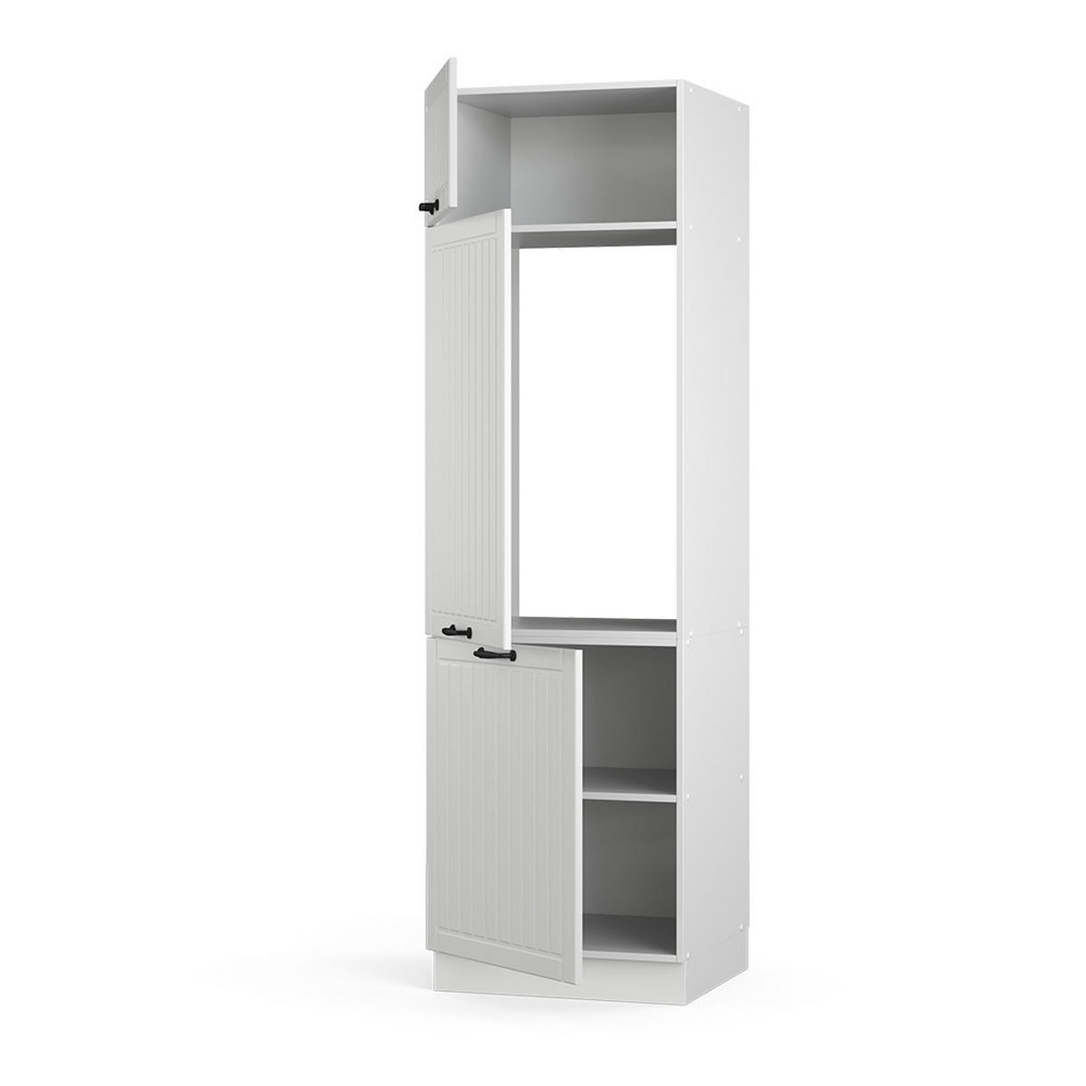 KÜCHENSCHRANK Fame-Line Weiß Landhaus 60 cm - Weiß, Holzwerkstoff (60/206.8/58.1cm) - Vicco