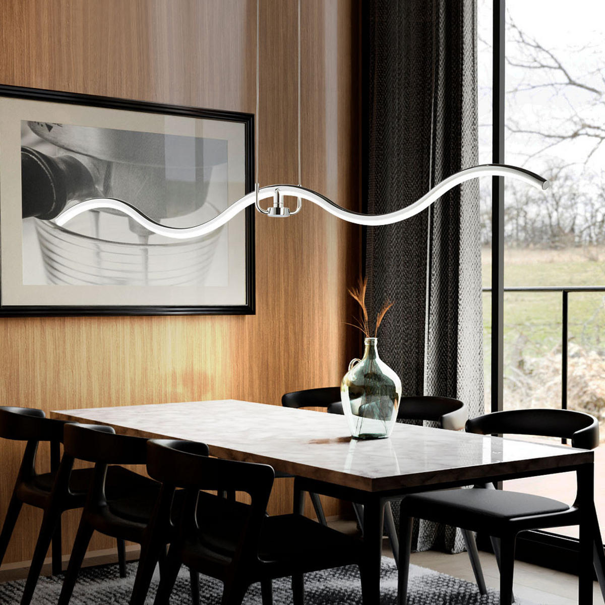 LED HÄNGELEUCHTE Metall Silber - Silberfarben, Metall (111/21/150cm) - Wofi