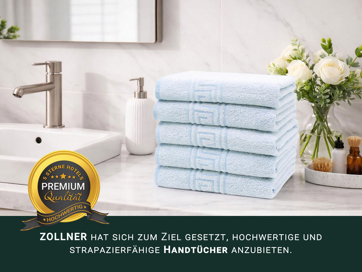 HANDTÜCHER, 10er-Set, 50x100 cm, 70% Baumwolle, 30% Polyester, Blau - Blau, Textil (50/100cm) - Zollner