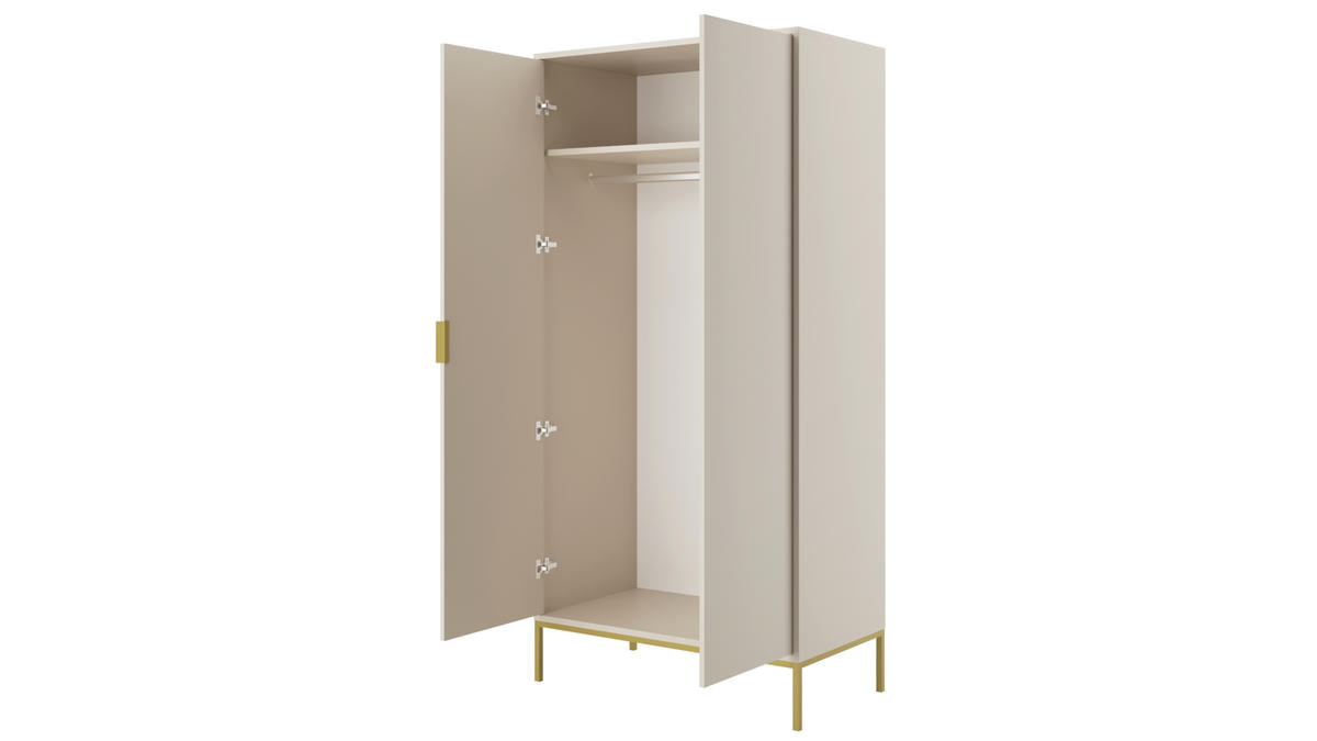 DREHTÜRENSCHRANK Austin - Beige, Holzwerkstoff (55/205/100cm) - RAUMHIRSCH FURNITURE