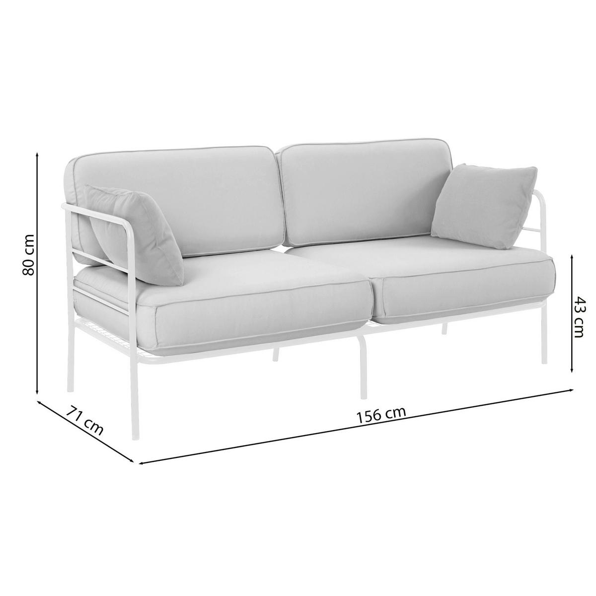 GARTEN-SOFA Preggel Beige/Creme 156 cm - Beige, Textil (156/80/71cm) - Selsey