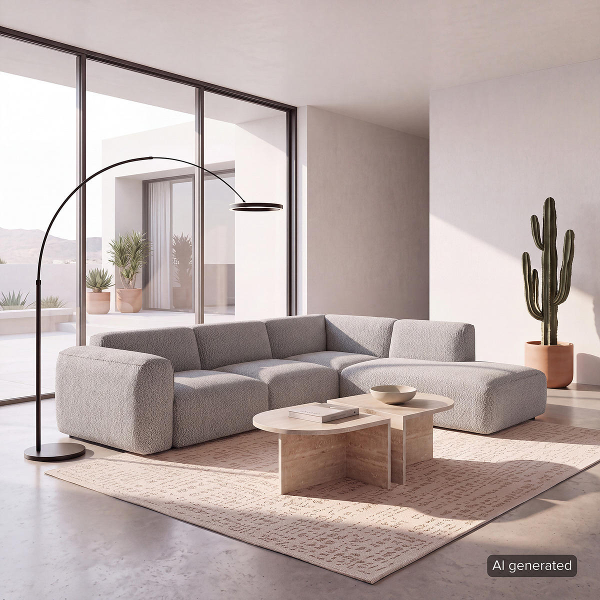 3-SITZER ECKSOFA mit Recamiere - Schwarz/Grau, Kunststoff/Textil (295/231cm) - home24