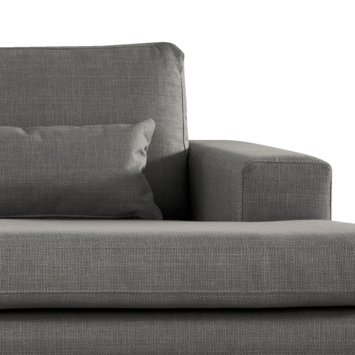 WOHNLANDSCHAFT mit Longchair - Eichefarben/Dunkelgrau, Eichenholz/Textil (371/81/219cm) - home24